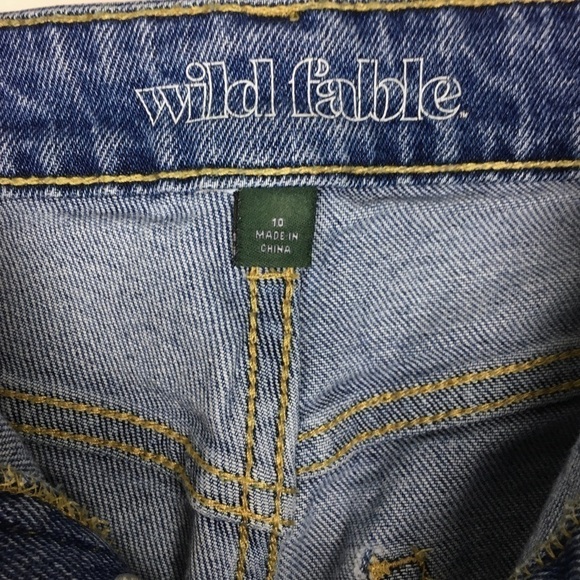 WILD FABLE Jeans Super High Rise Ankle Crop Distressed Light Wash Denim Size 10 - Picture 7 of 10